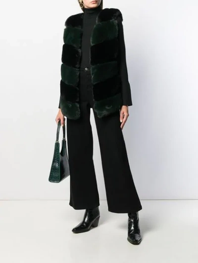 Shop Apparis Ritana Faux Fur Padded Vest In Noir Emerald