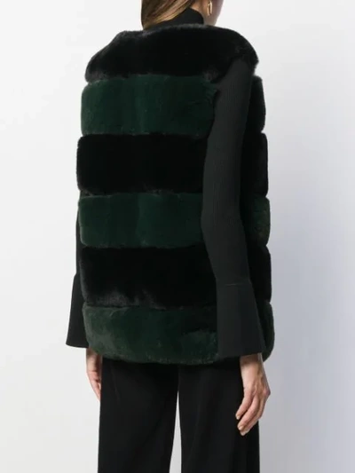 Shop Apparis Ritana Faux Fur Padded Vest In Noir Emerald