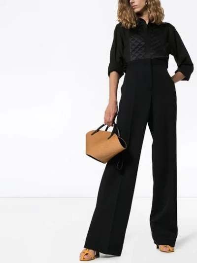 Jil Sander Split-cuff Wool-blend Trousers In Blue