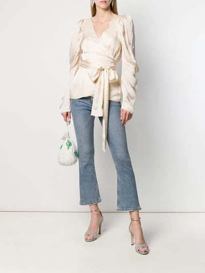 Shop Alice Mccall Wrap Style Blouse In Nude