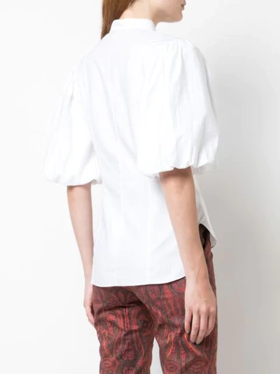 Shop Adam Lippes Puff Sleeve Shirt In White