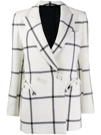 Shop Blazé Milano Check Fitted Jacket In Neutrals