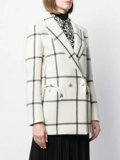 Shop Blazé Milano Check Fitted Jacket In Neutrals