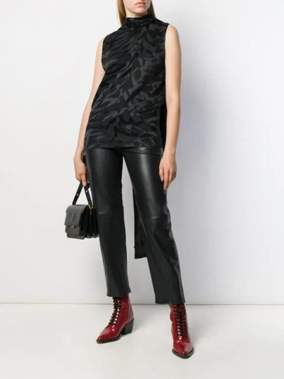 Shop Neil Barrett Sleeveless Woven Top In Black