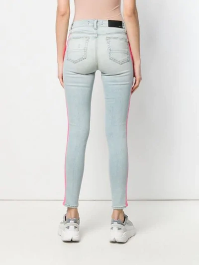 Shop Amiri Side Stripe Skinny Jeans In Blue