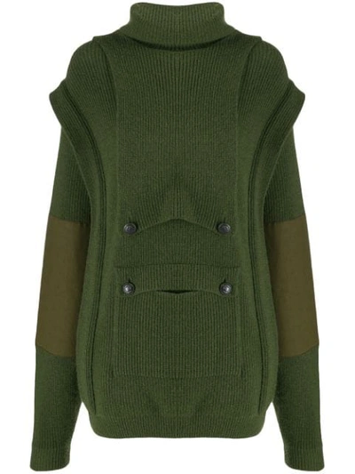 Shop Stella Mccartney Layered Pocket Jumper In Green