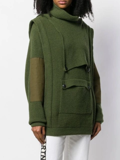 Shop Stella Mccartney Layered Pocket Jumper In Green