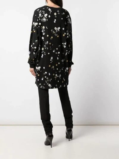 Shop Givenchy Floral Print Sweatshirt Dress In Black