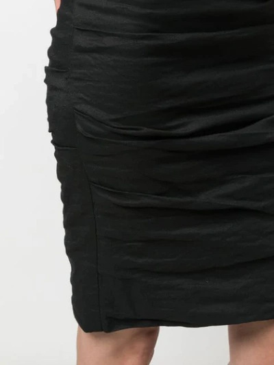 Shop Nicole Miller Sandy Ruched Skirt In Black