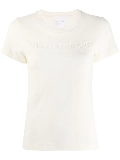 Shop Helmut Lang Logo Embroidered T-shirt In Neutrals