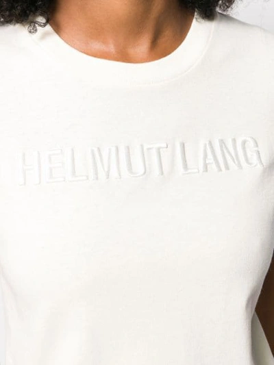 Shop Helmut Lang Logo Embroidered T-shirt In Neutrals