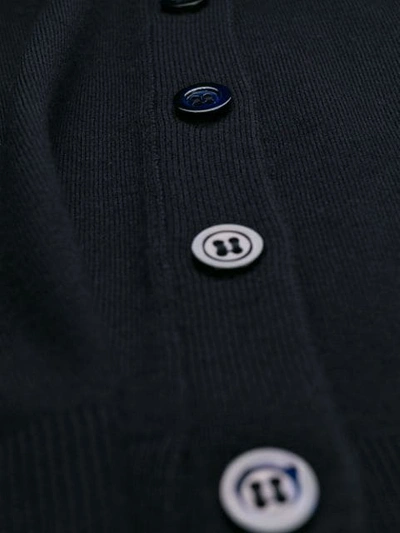 Shop Aspesi Button Fine Knit Cardigan In Blue