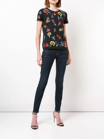 Shop Alice And Olivia Rylyn T-shirt In Black