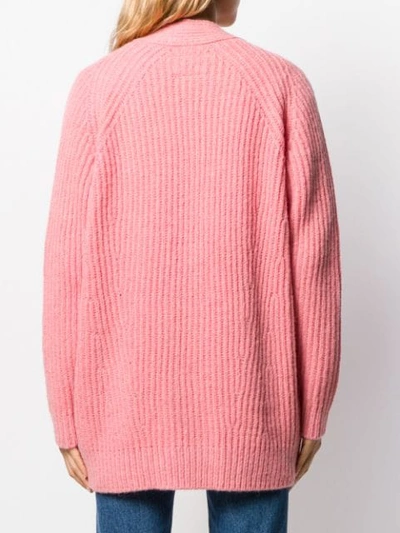 Shop Laneus Long Sleeve Cardigan In Pink