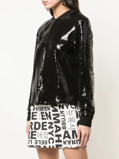 NICOLE MILLER SEQUINED FITTED JACKET - 黑色
