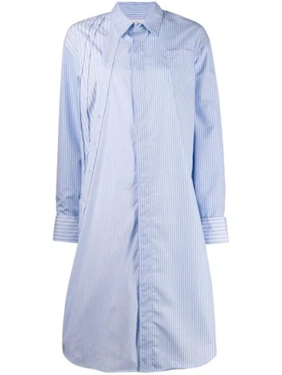 Shop A.f.vandevorst Dexter Striped Shirt Dress In Blue