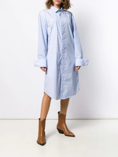 Shop A.f.vandevorst Dexter Striped Shirt Dress In Blue