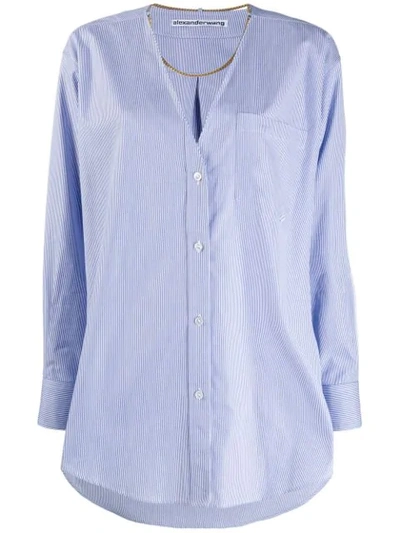 Shop Alexander Wang Chain Detail Shirt In Blue