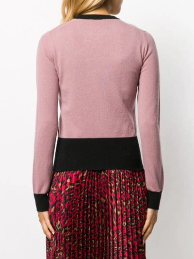 Shop Dolce & Gabbana Print Crew Neck Knitted Top In Pink