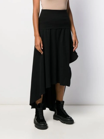 Shop Ilaria Nistri Asymmetric Midi Skirt In Black