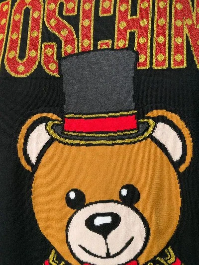 Shop Moschino Teddy Bear Sweater Dress In Black