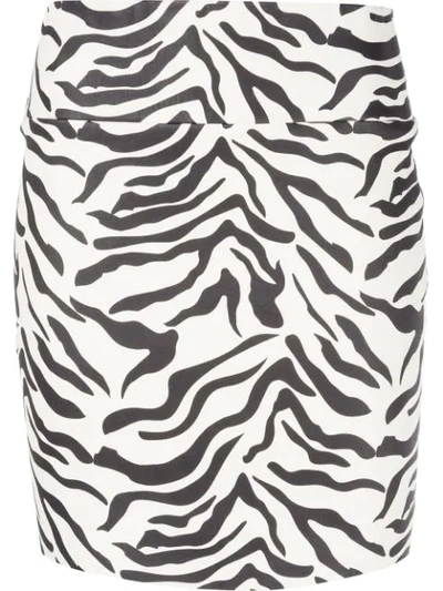 Shop Sprwmn Zebra Print Mini Skirt In White