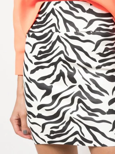 Shop Sprwmn Zebra Print Mini Skirt In White