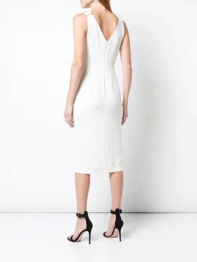 Shop Zimmermann V-neck Midi Dress In Pearl