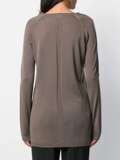 Shop Rick Owens V-neck Knitted Sweater In Neutrals