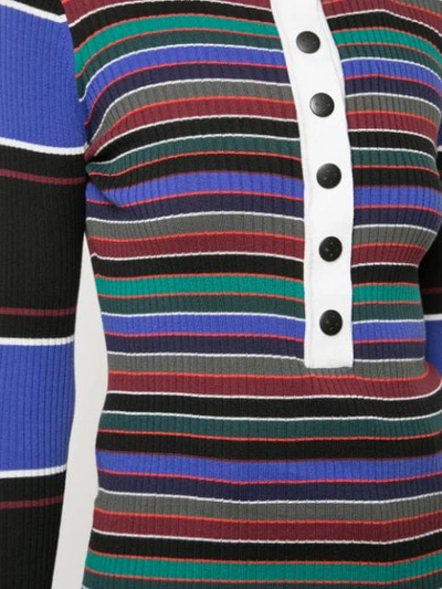 Shop Proenza Schouler Pswl Rugby Striped Turtleneck Sweater In Black