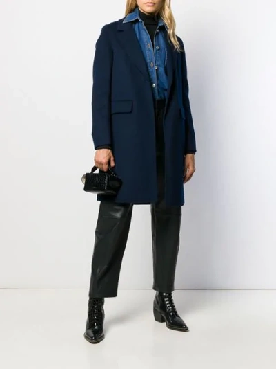 Shop Arma Single Breasted Coat In Blue