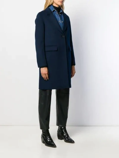 Shop Arma Single Breasted Coat In Blue