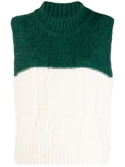 Shop Plan C Knitted Wool Gilet In White