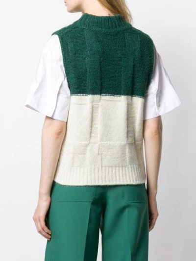 Shop Plan C Knitted Wool Gilet In White