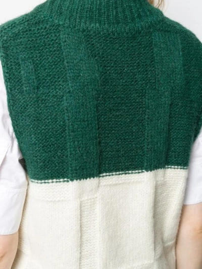 Shop Plan C Knitted Wool Gilet In White