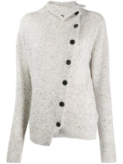 Shop Isabel Marant Cashmere Asymmetric Buttoned Cardigan In Light Grey