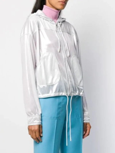 Shop Courrèges Lightweight Zipped-up Jacket In Silver