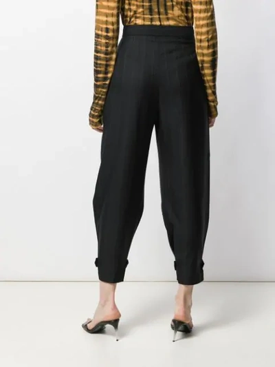 Shop Stella Mccartney Cropped Pinstriped Trousers In 1000 Black
