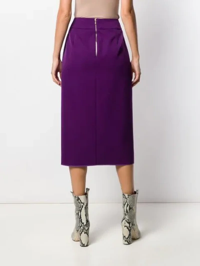 Shop Rochas Wrap Midi Skirt In Purple