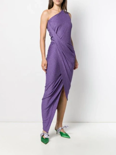 Shop Vivienne Westwood Anglomania One-shoulder Ruched Dress In Purple