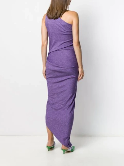 Shop Vivienne Westwood Anglomania One-shoulder Ruched Dress In Purple
