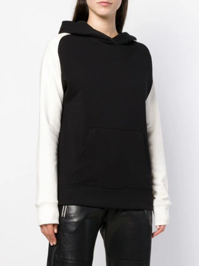 Shop Roqa Contrasting Sleeves Hoodie - Black