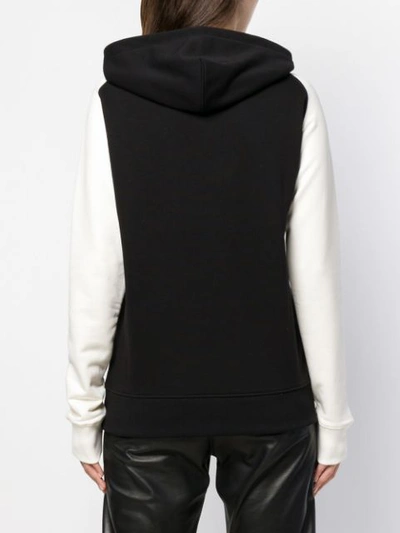 Shop Roqa Contrasting Sleeves Hoodie - Black