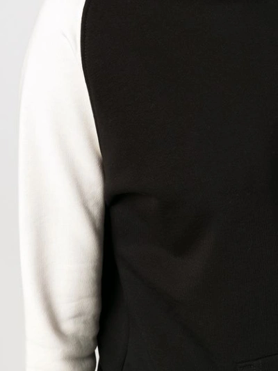 Shop Roqa Contrasting Sleeves Hoodie - Black