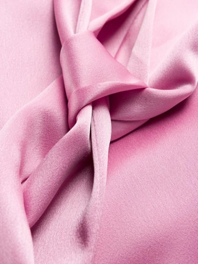 Shop Galvan Satin Halterneck Evening Dress In Pink