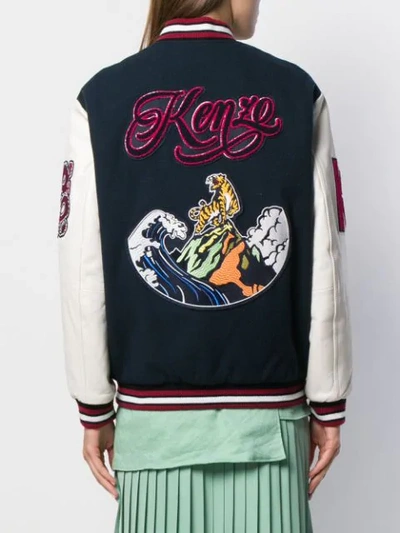 Shop Kenzo Patch Detailed Bomber Jacket In 76