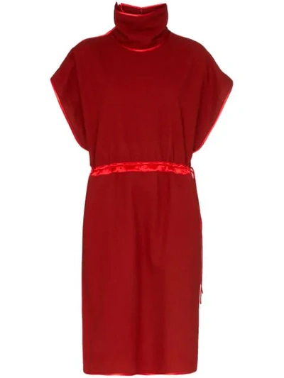 Shop Gucci Stand-collar Midi Dress In 6624