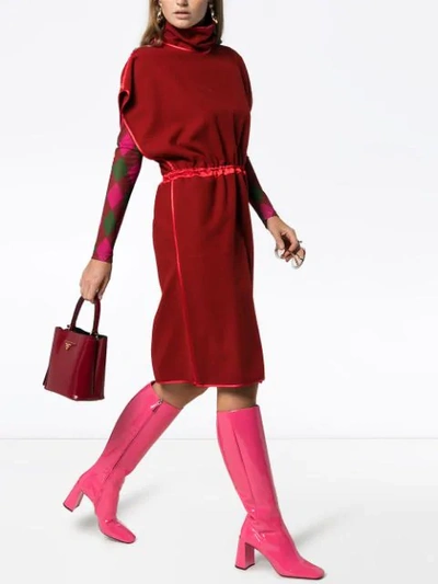 Shop Gucci Stand-collar Midi Dress In 6624