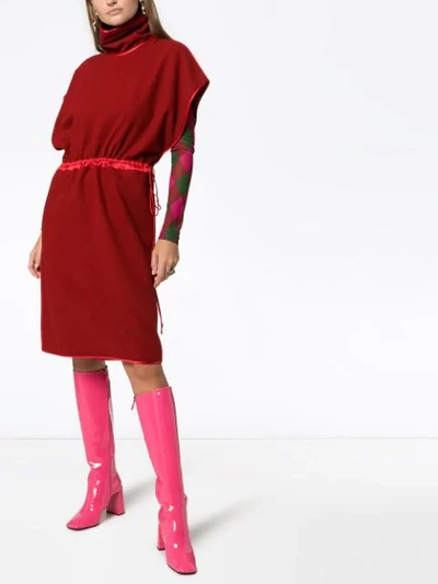 Shop Gucci Stand-collar Midi Dress In 6624
