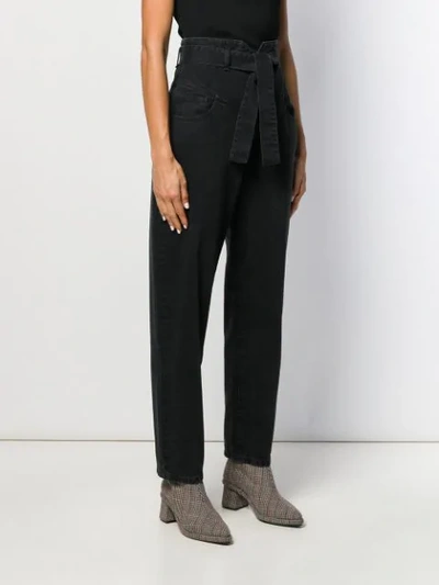 Shop Pinko High-waisted Straight-leg Jeans In Black